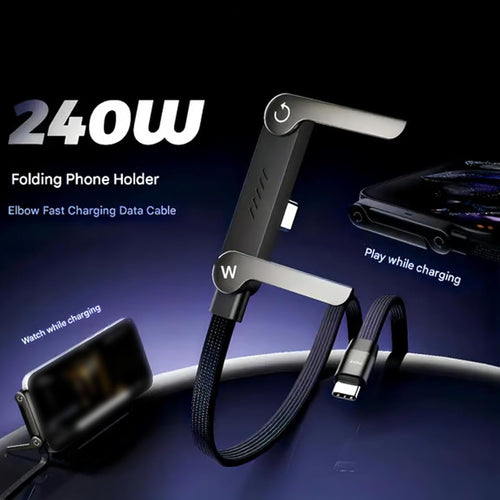 240W Super Fast Type-C Cable with 360° Aluminum Stand – Ultra Durable Charging Cord - Trendart