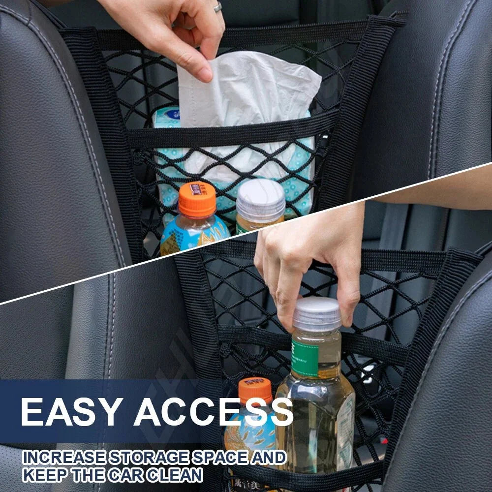 3 Layer Seat Storage Net & Barrier For Car Organizer - Trendart
