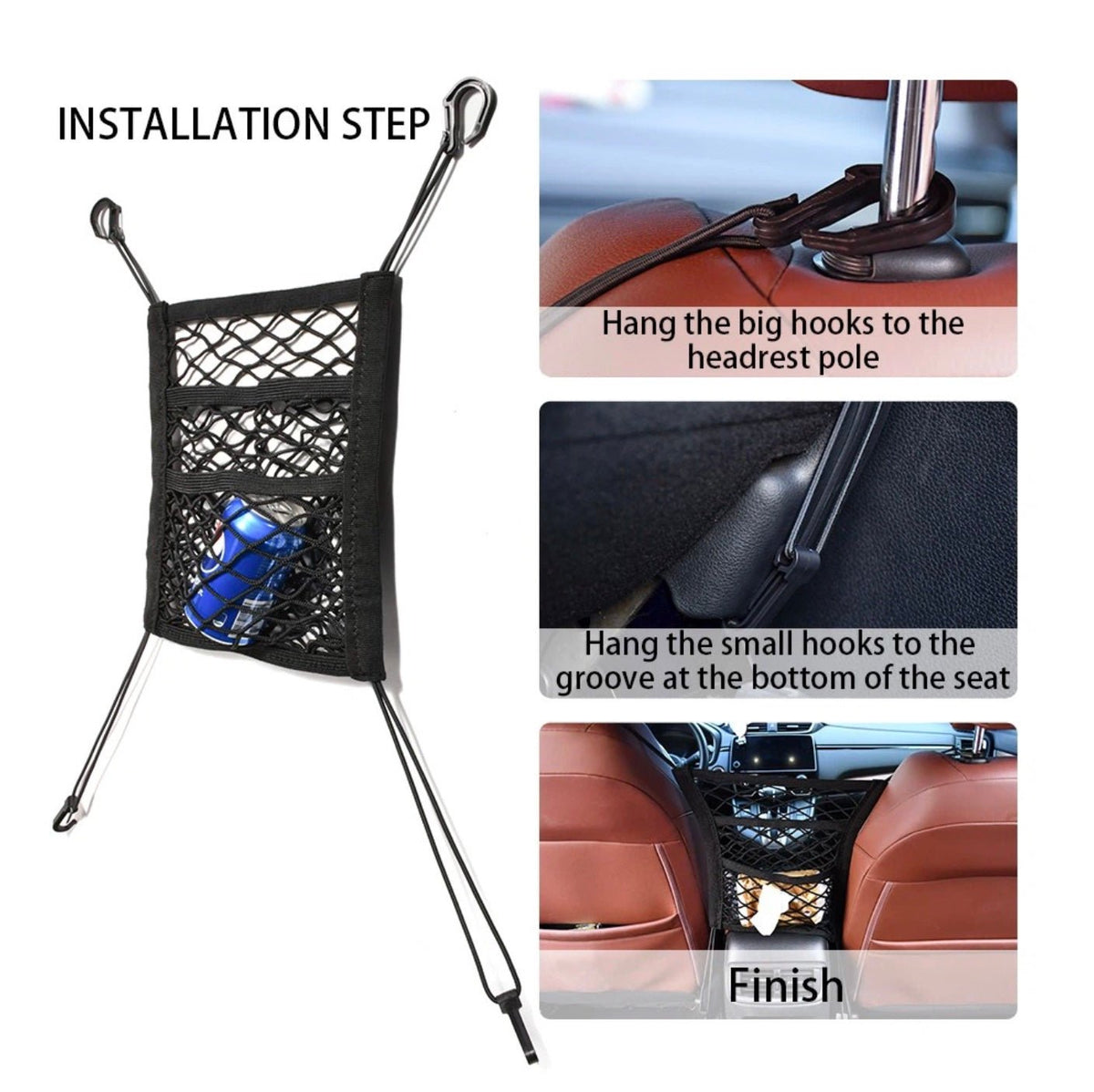 3 Layer Seat Storage Net & Barrier For Car Organizer - Trendart