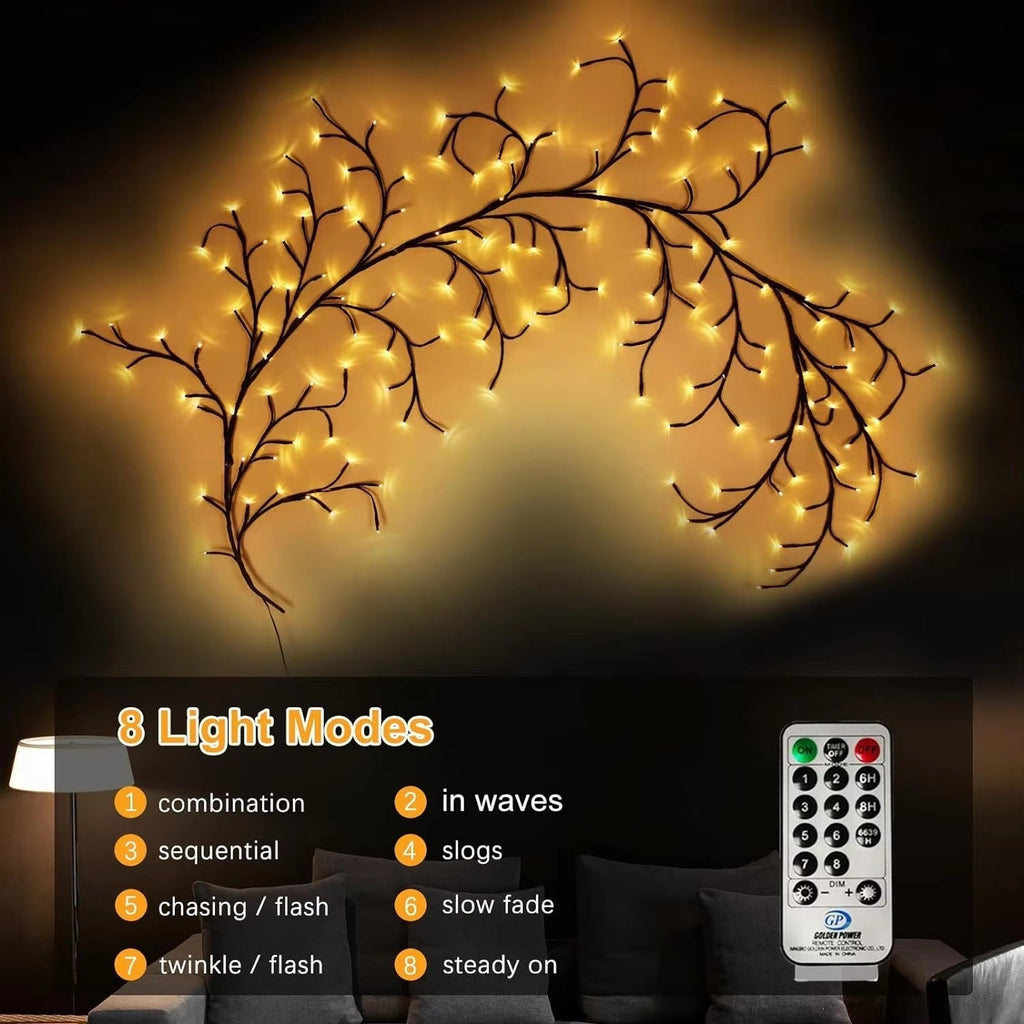 96 LED Large Size Warm White Tree Branch Smart LED with Remote - Trendart