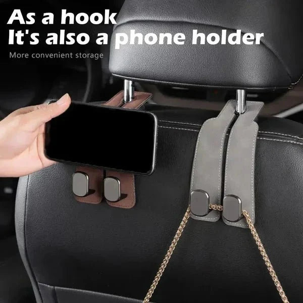 Car Headrest Organizer Premium Leather Hook - Trendart