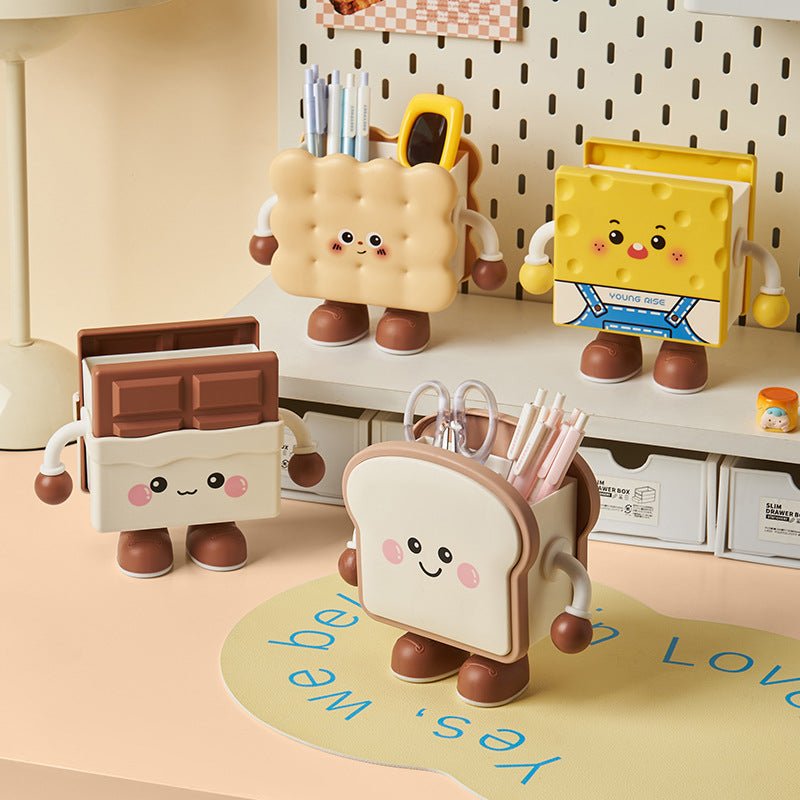 Cute Cartoon Desktop Stationery Organizer with Tissue Storage - Trendart